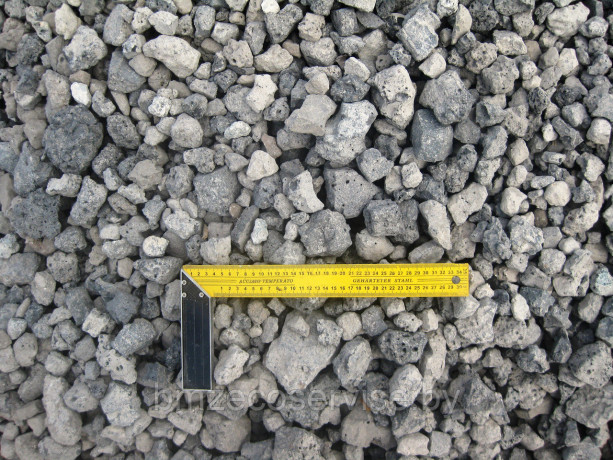 Щебень шлаковый смеси фракции 20-70 мм. для дорожного строительства. СТБ 1957-2009 жд/транспортом